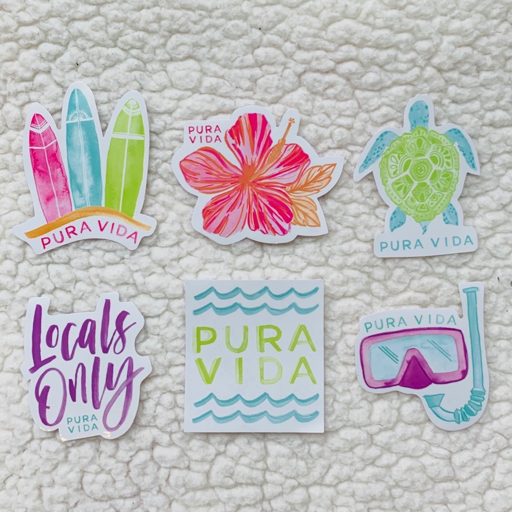 Pura Vida vinyl sticker decal lot 6 - Picture 1 of 1